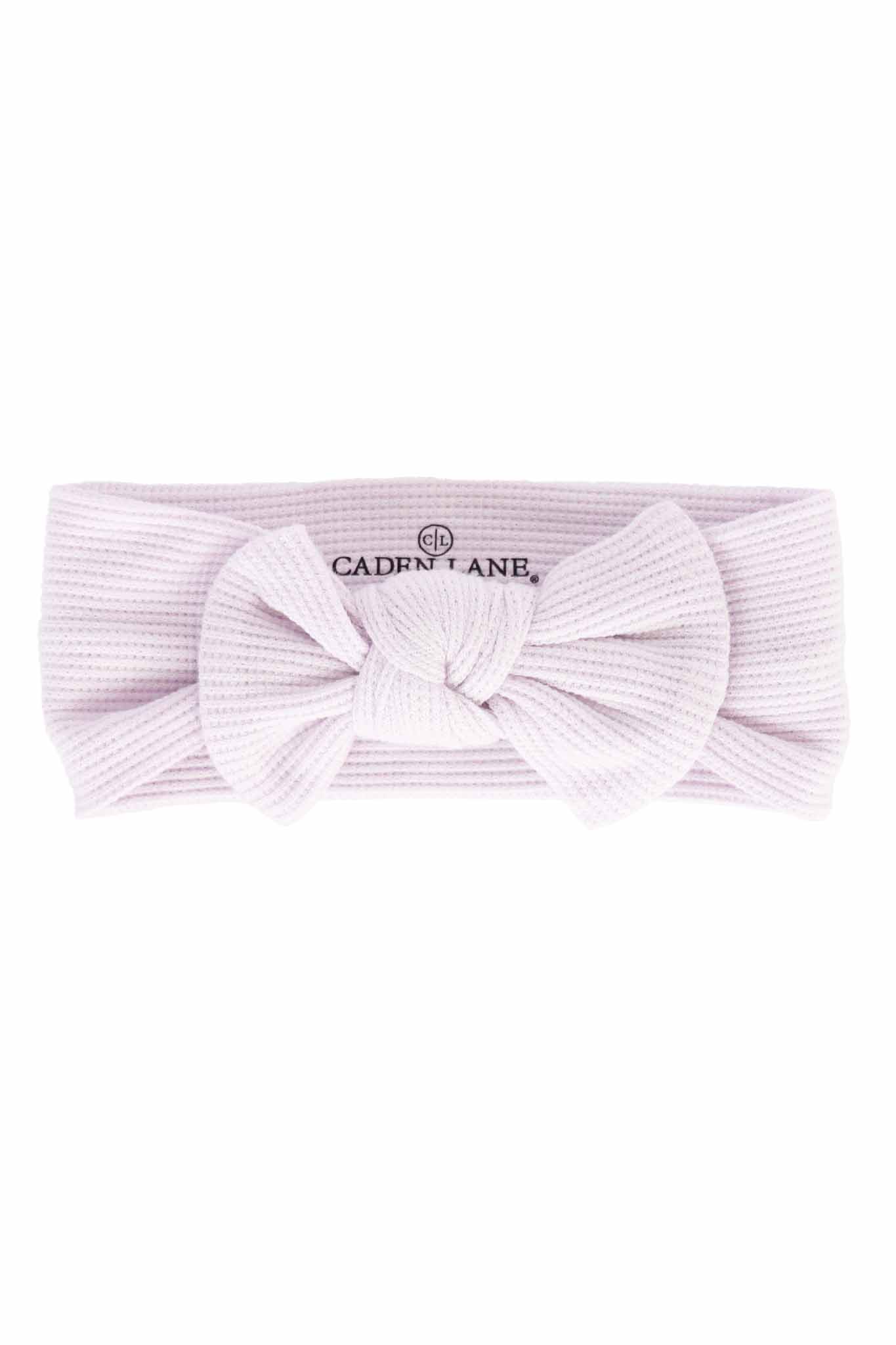 Barely Orchid Bamboo Waffle Knit Large Bow Headwrap