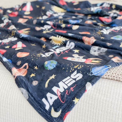 out of this world personalized kids blanket 