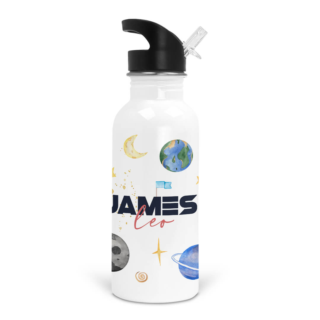 space personalized kids water bottle 