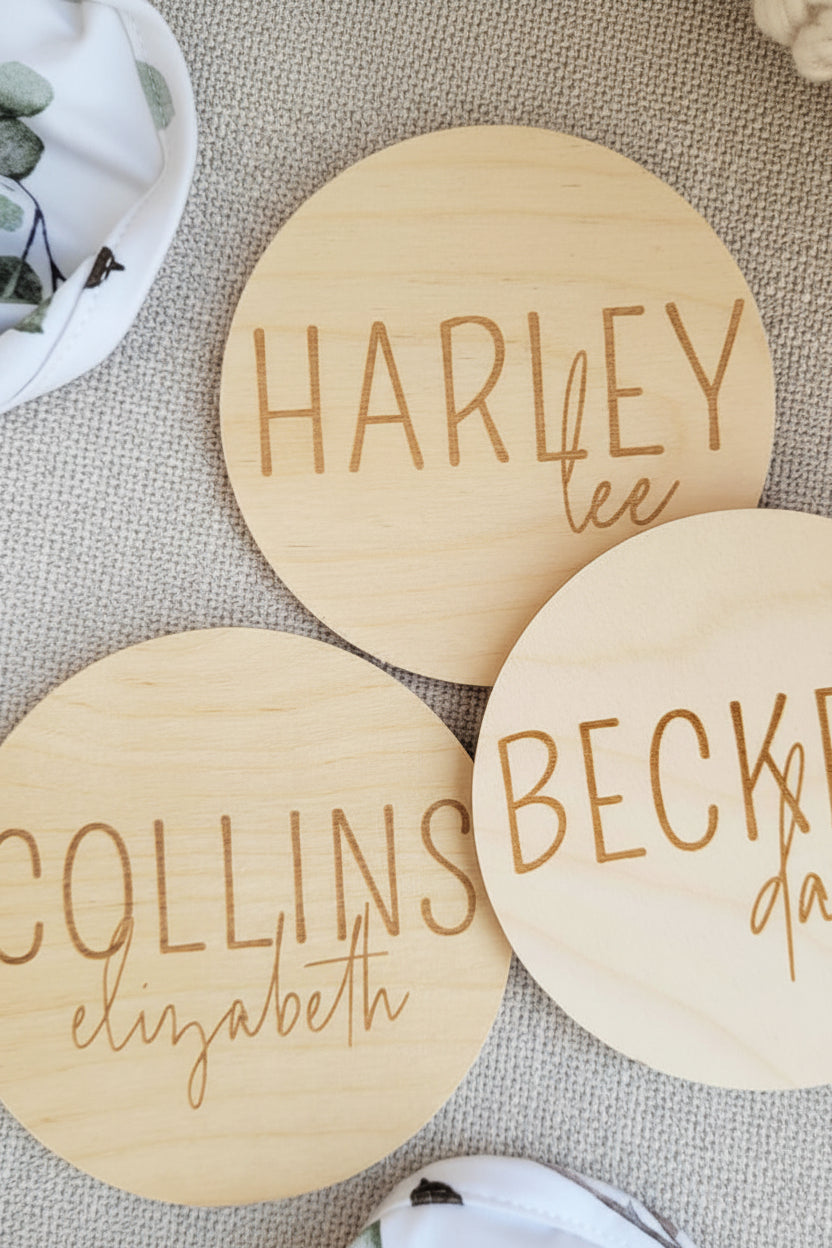 baby name wood announcement 
