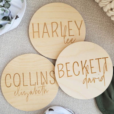 baby name wood announcement 