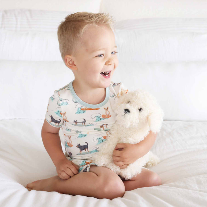 bamboo pajamas with surfing dogs 