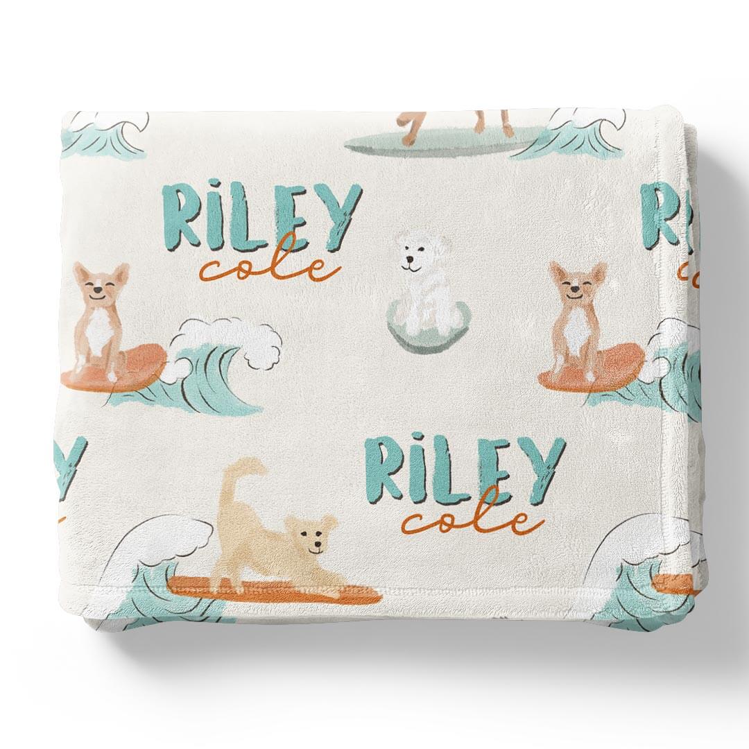 personalized blanket for kids paddle pups 