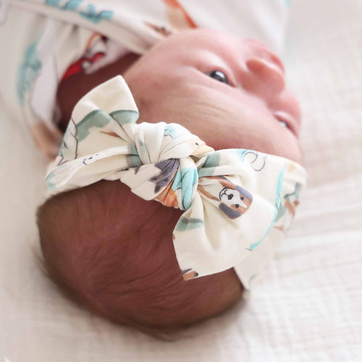 surfing dog headwrap for babies 