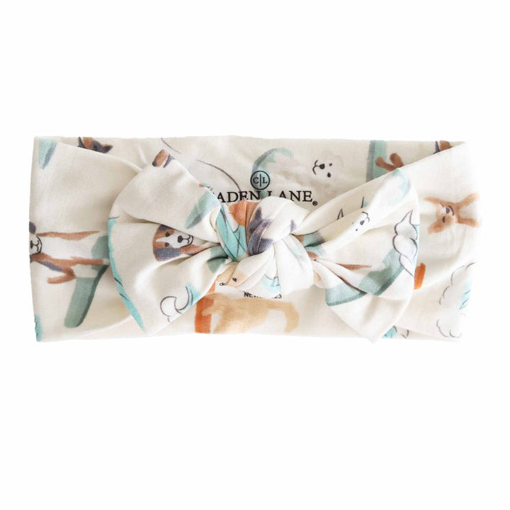 paddle pups knit large bow headwrap