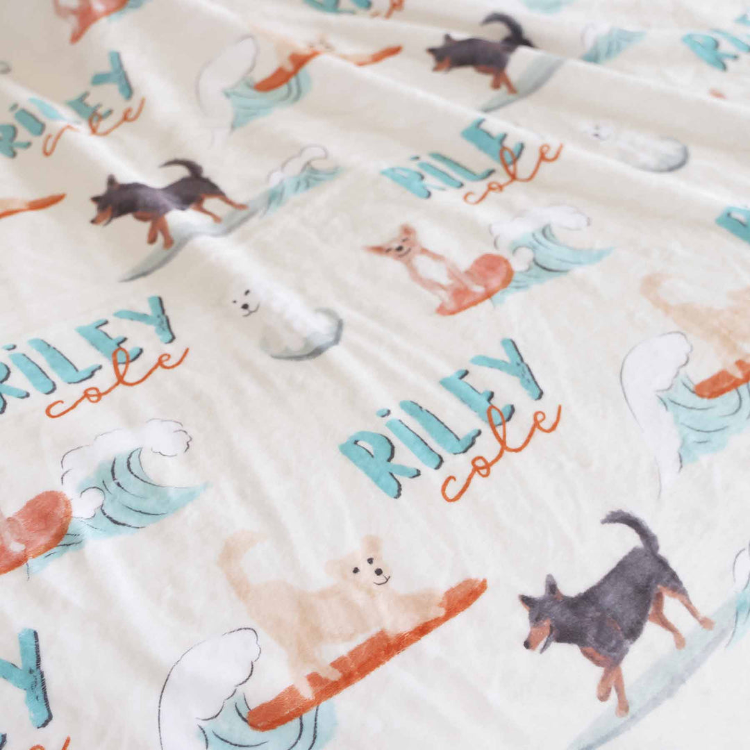 paddle pups personalized blanket 
