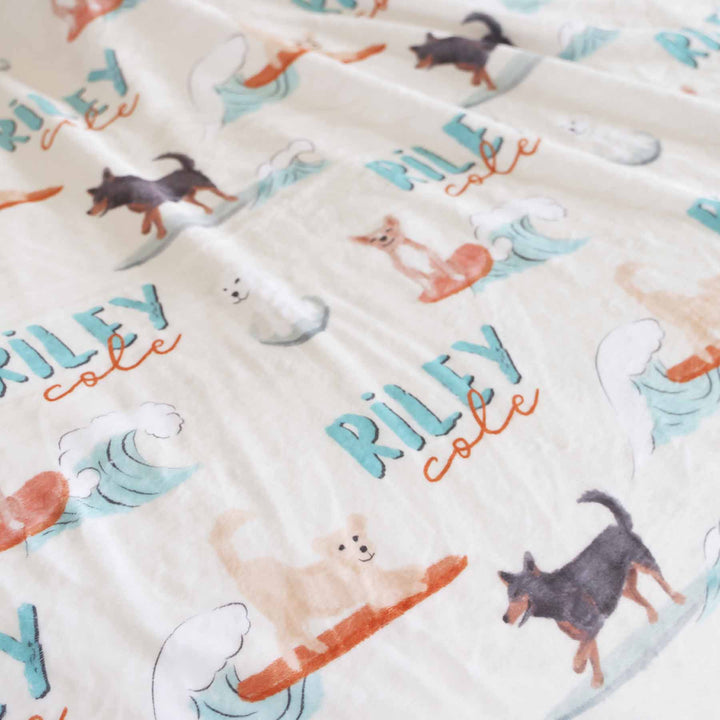 paddle pups personalized blanket 