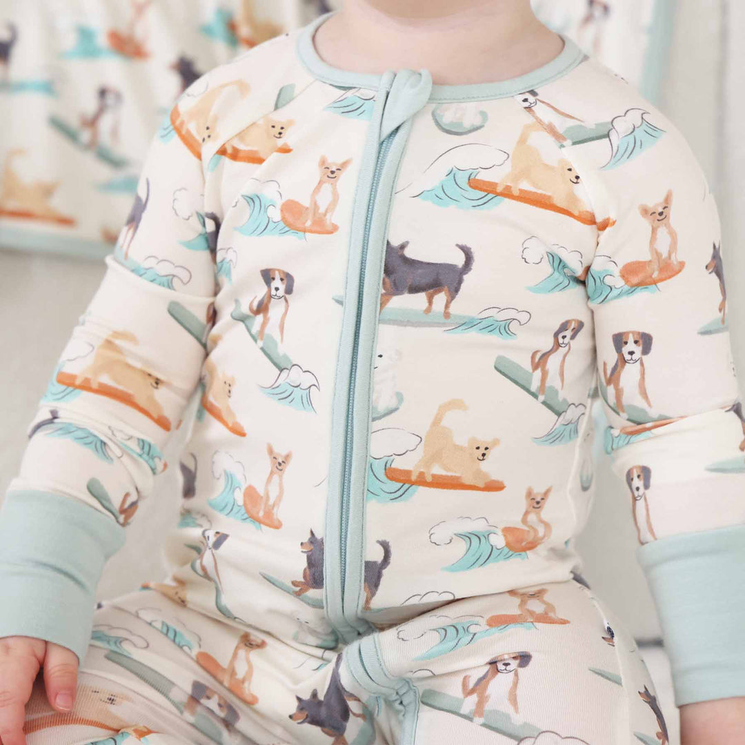 paddle pups pajama romper made from bamboo 