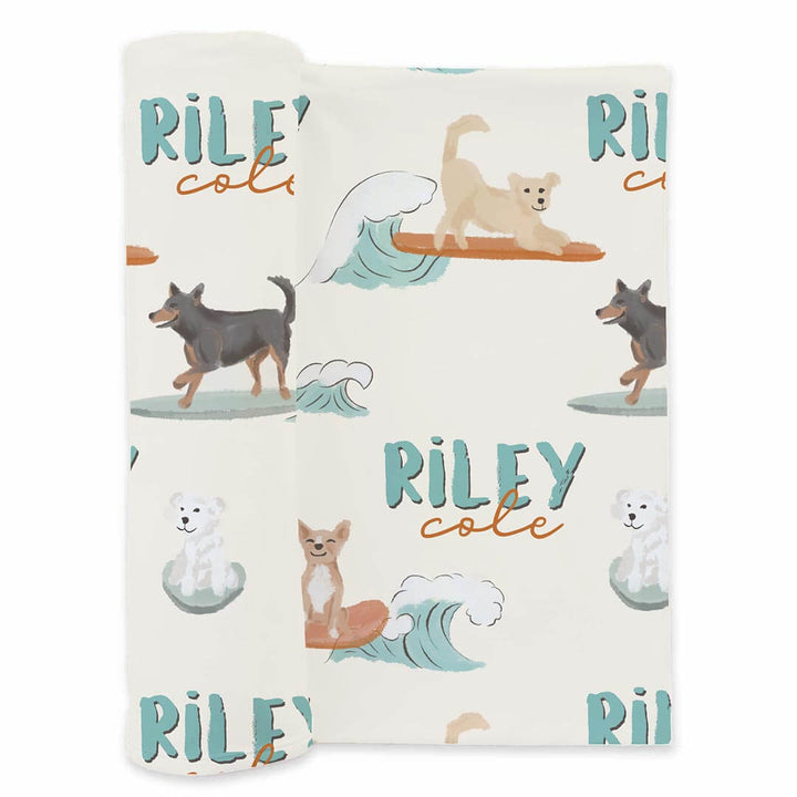 paddle pups personalized swaddle blanket for babies 