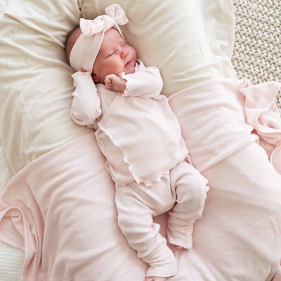 pale pink crossover baby set 