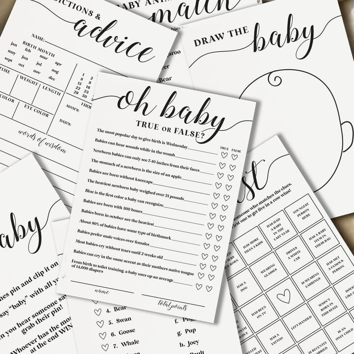 digital baby shower game print outs 