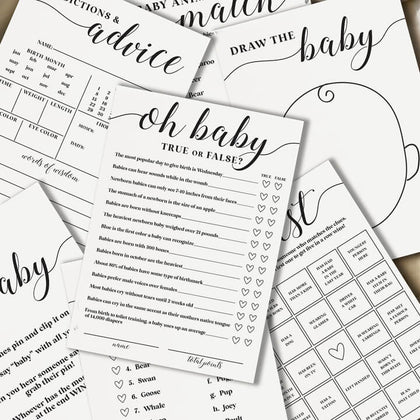 digital baby shower game print outs 
