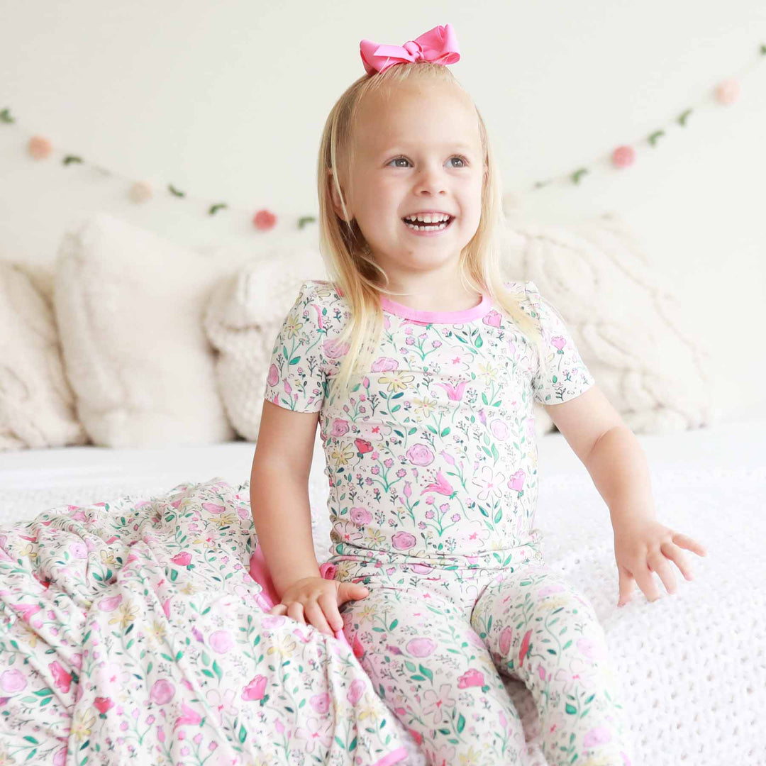 floral girl's pajama set