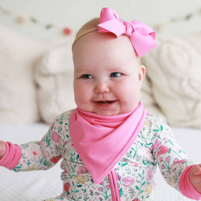 pink bandana bib for babies 