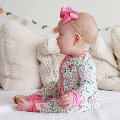 multicolor floral romper pajama for babies 