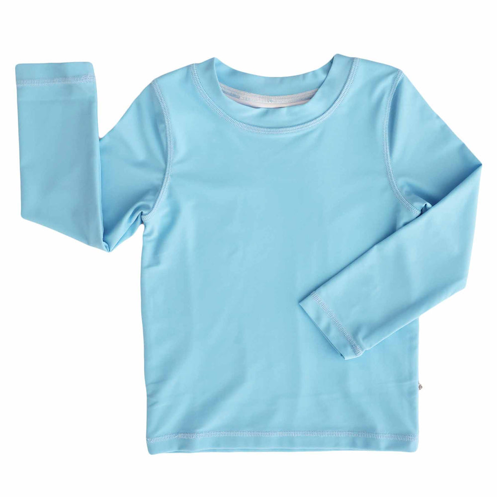 pastel blue long sleeve rash guard shirt