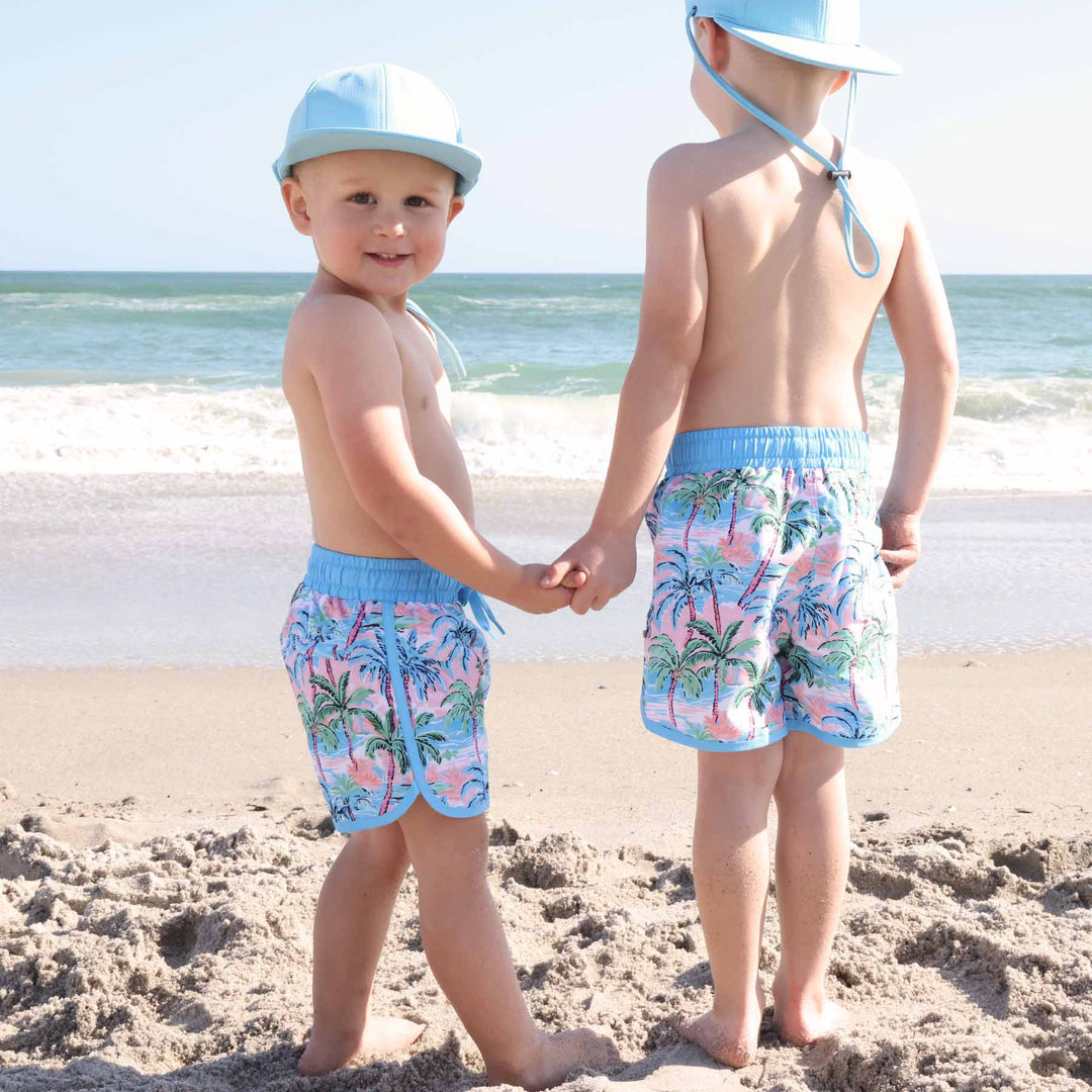 pastel palms swim trunks for boys