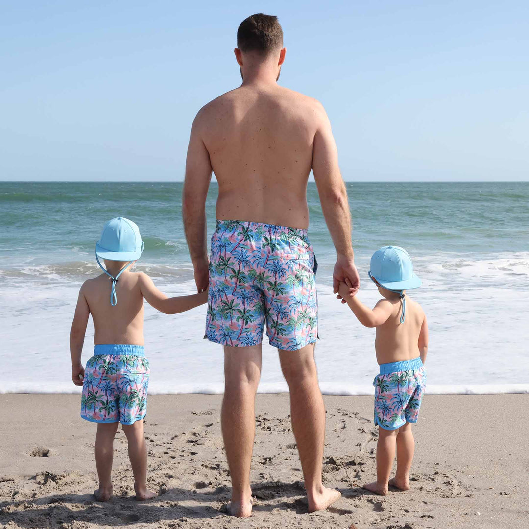 Boy's Swim Trunks | Pastel Palms