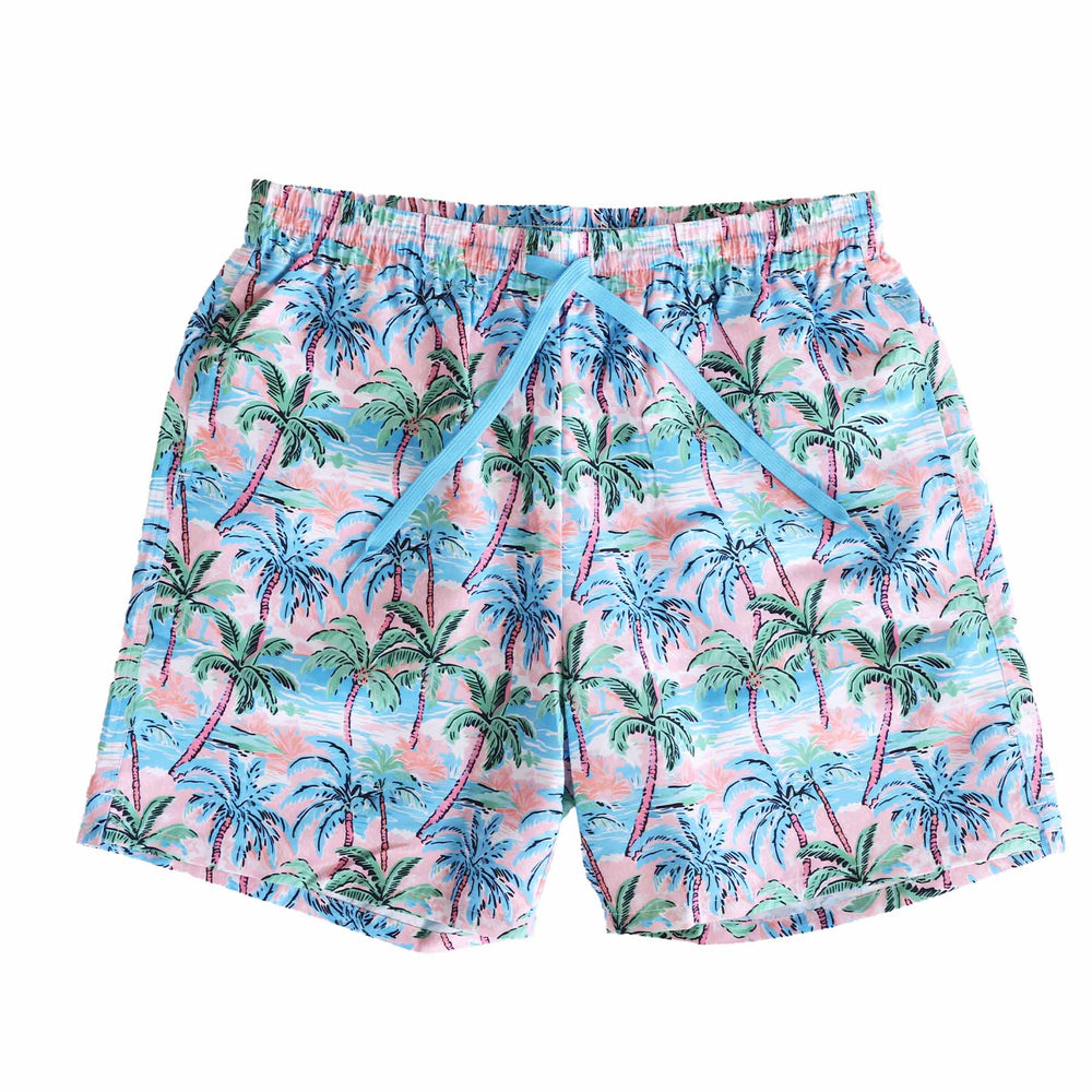 pastel palms men's swim trunks 