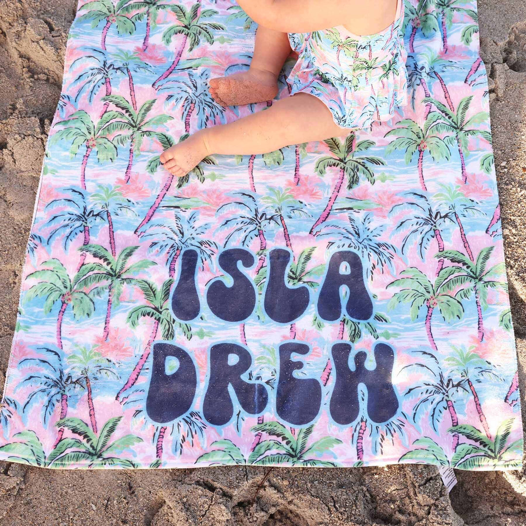 personalized palm tree beach towel