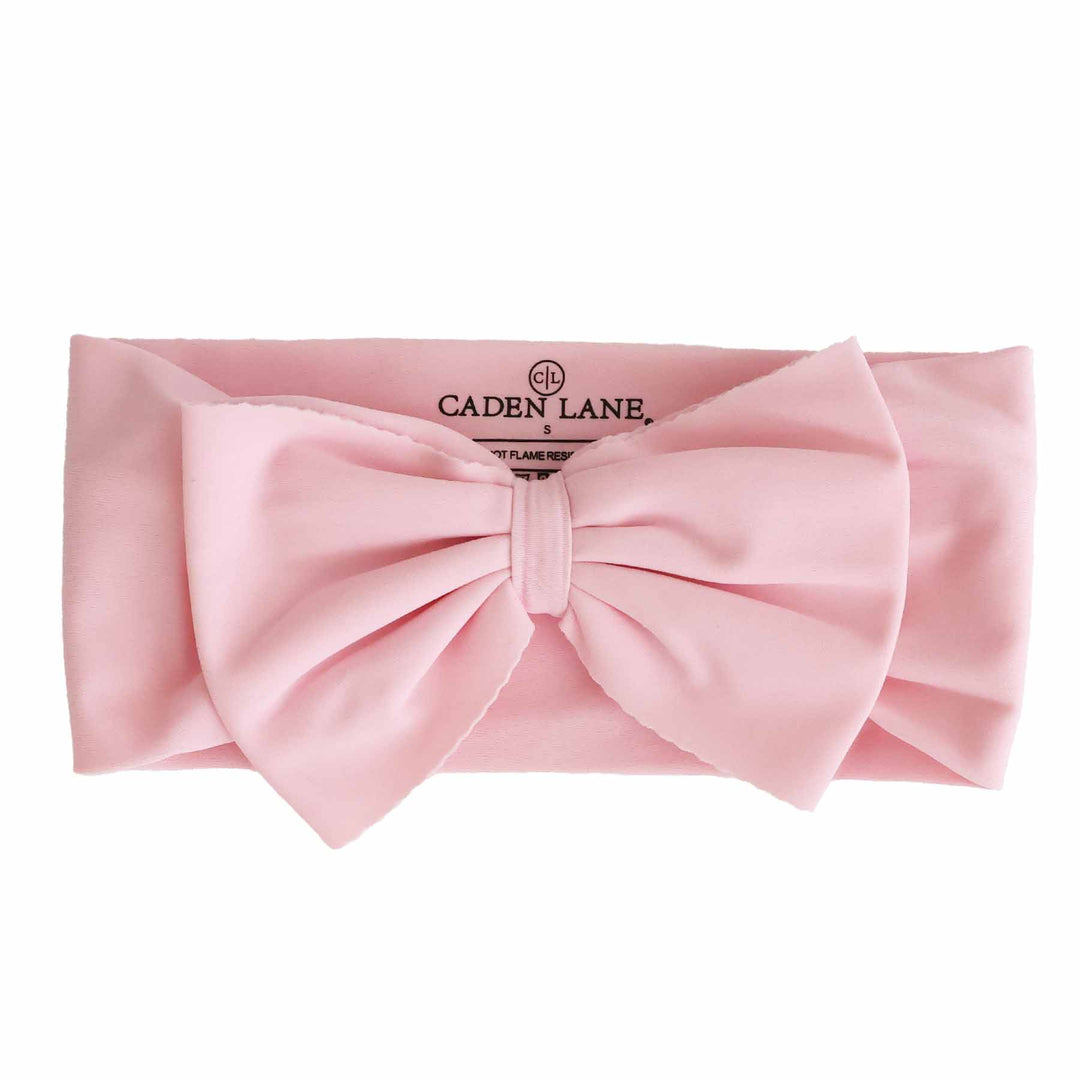 light pink swim bow for babies 