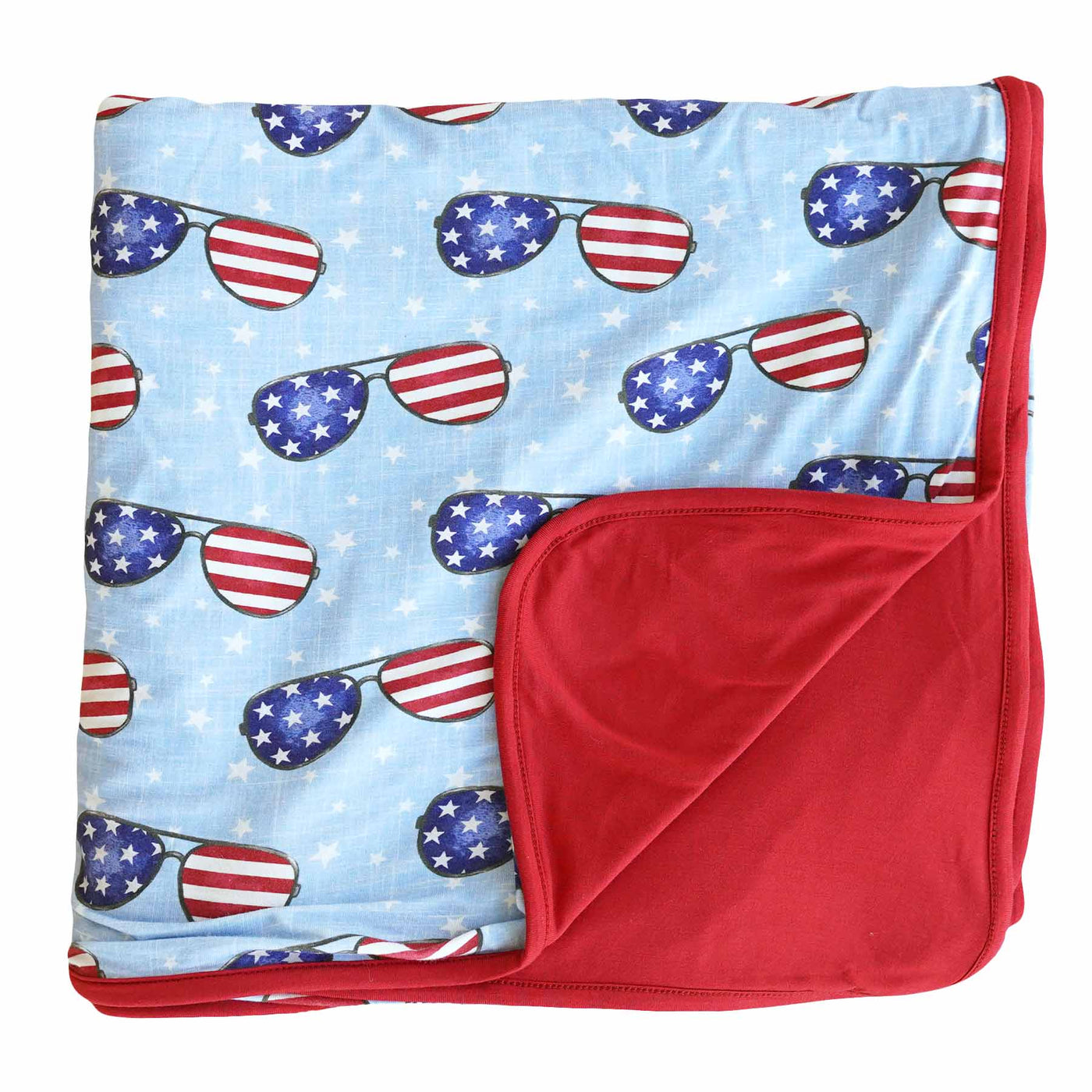 patriotic summer double sided bamboo blanket