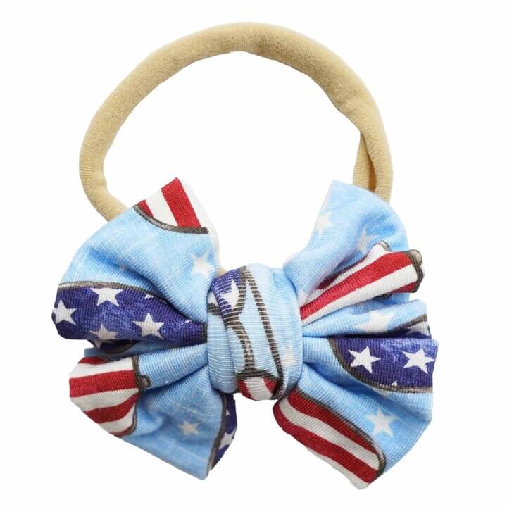 patriotic summer knit bow headband 