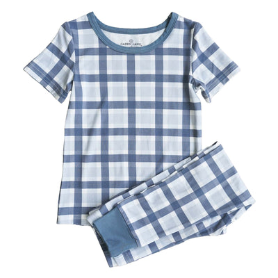 paxton's plaid two piece bamboo pajama for kids  
