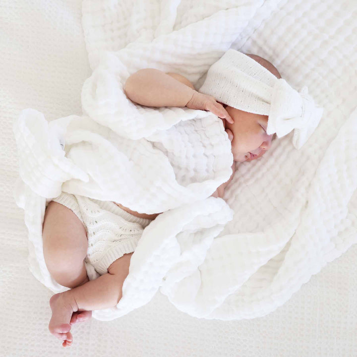 white muslin gauze swaddle for babies 