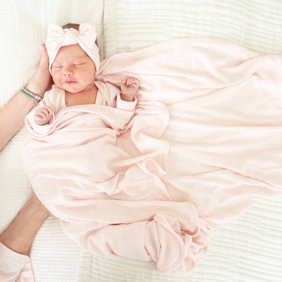 pearl pink baby swaddle 