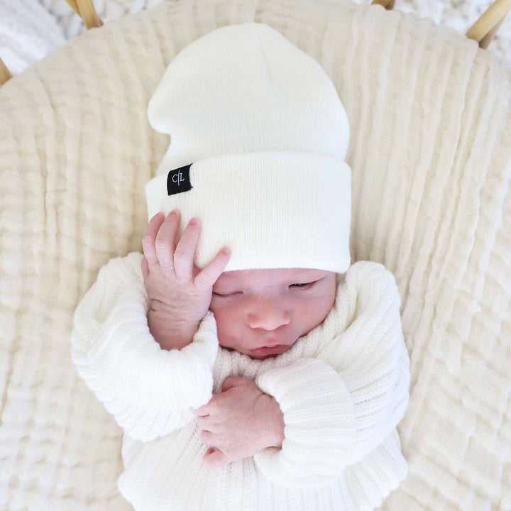 white slouch beanie for babies 