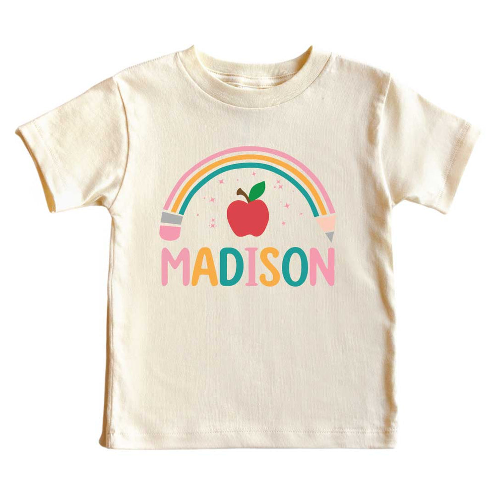 pencil rainbow personalized graphic tee 
