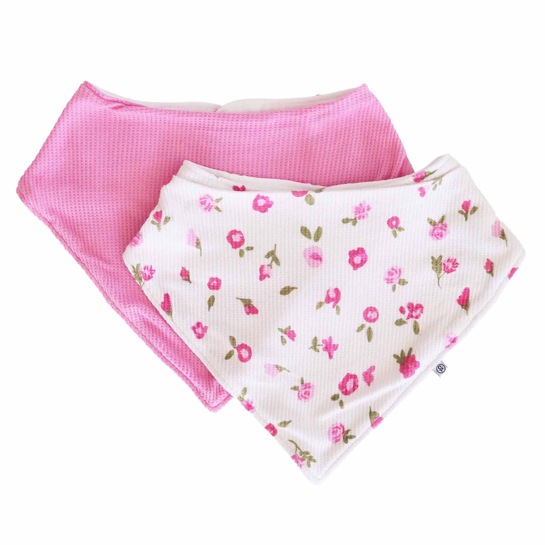 Penny's Posies Waffle Bamboo 2pc Bandana Bibs