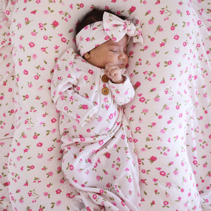 pink floral oversized baby swaddle blanket for girls 