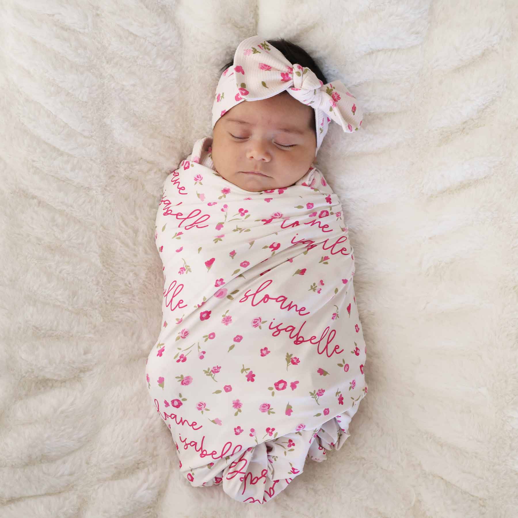 Penny's Posies Personalized Swaddle Blanket