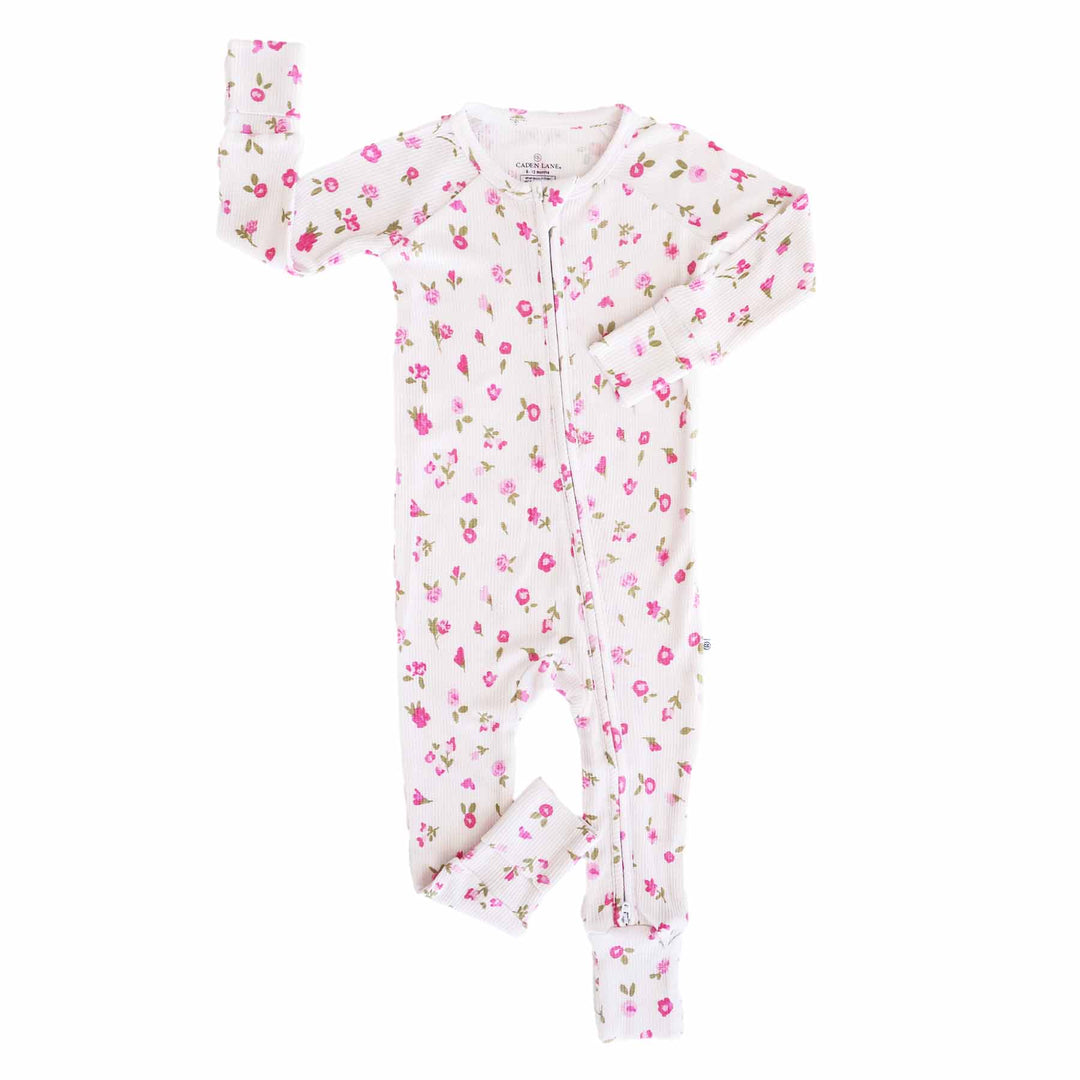 Penny's Posies Waffle Bamboo Convertible Zip Romper