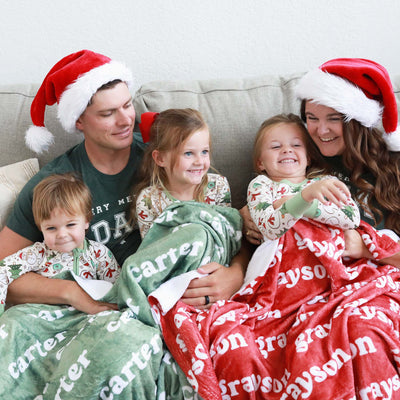 personalized color blanket for christmas red and green 
