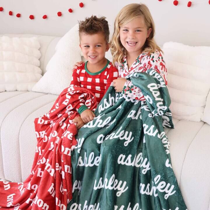 solid christmas color name blanket for kids 