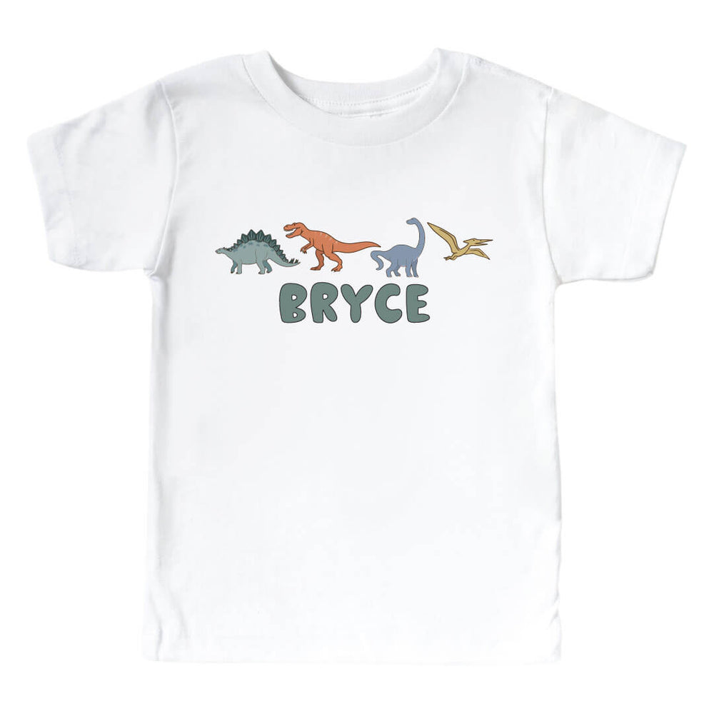 dinosaur personalized graphic tee for kids 