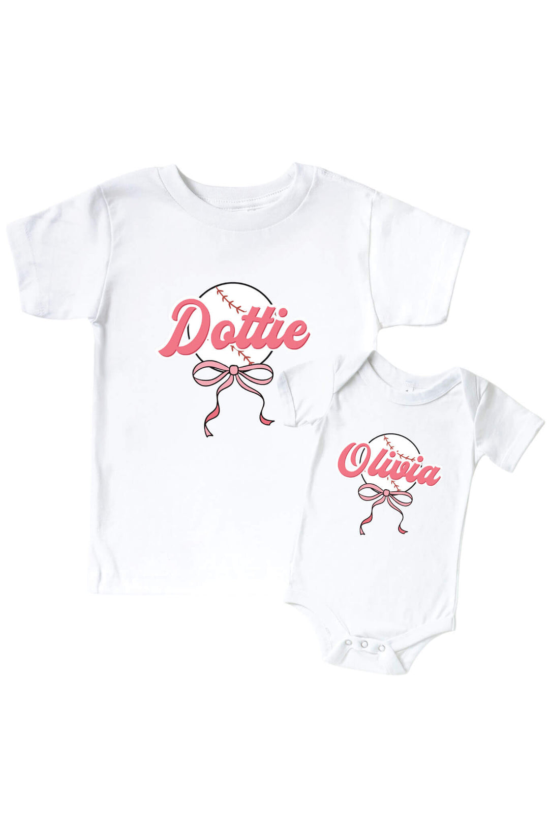 girl baseball personalized graphic tee and bodysuit 