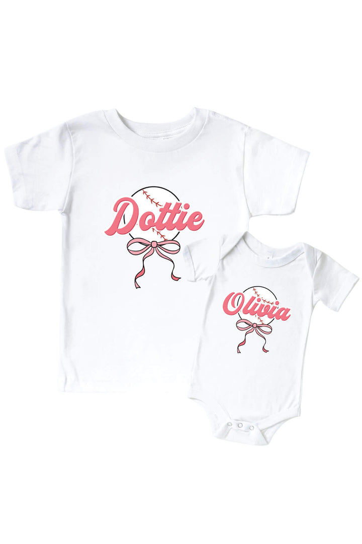girl baseball personalized graphic tee and bodysuit 