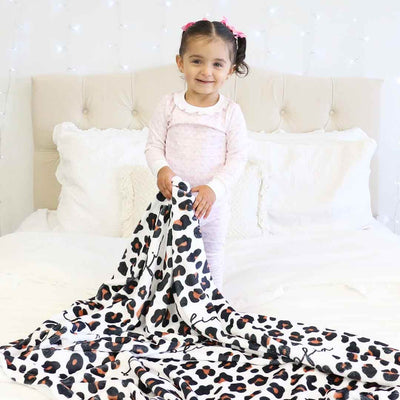 personalized name blanket leopard print 