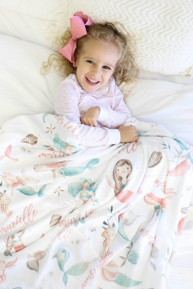 Mermaid Friends Personalized Blanket