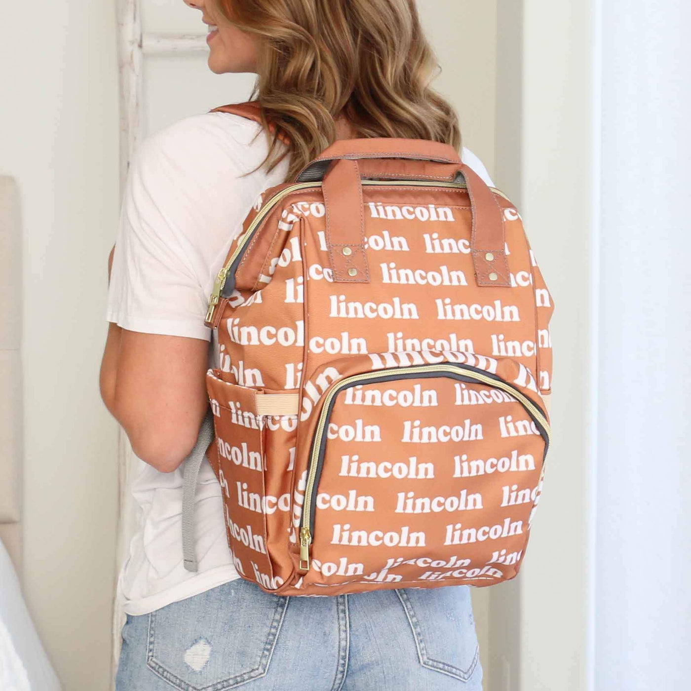 clay personalized diaper bag backpack