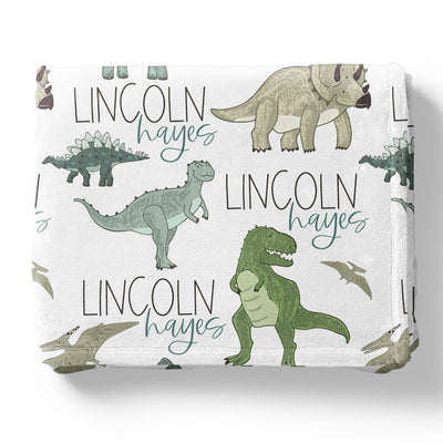 personalized dinosaur blanket for kids