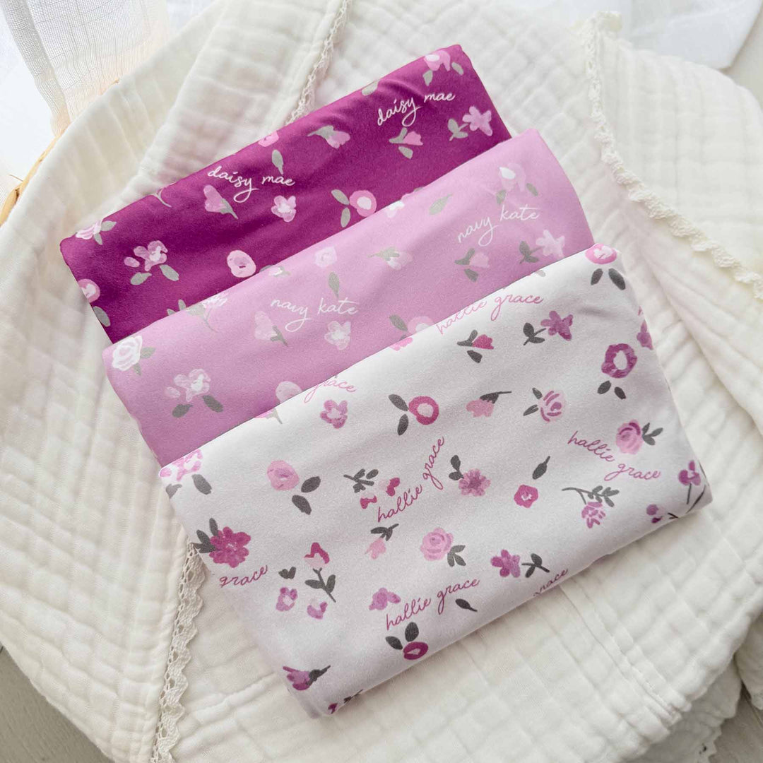 personalized floral swaddles for babies