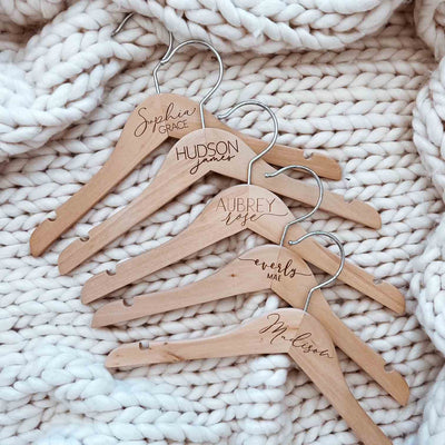 personalized baby name wood hangers