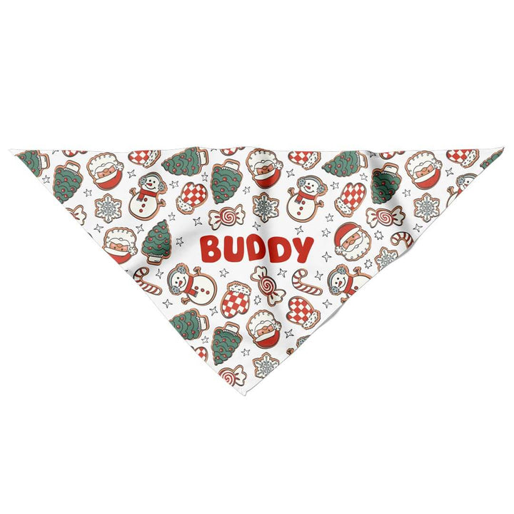 christmas cookie personalized bandana for pets 