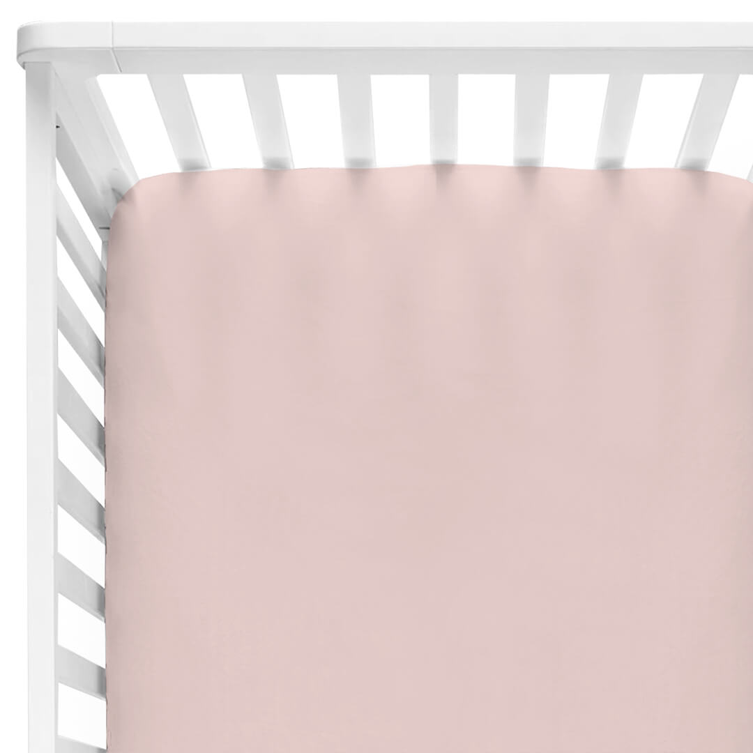 light pink bamboo knit crib sheet 