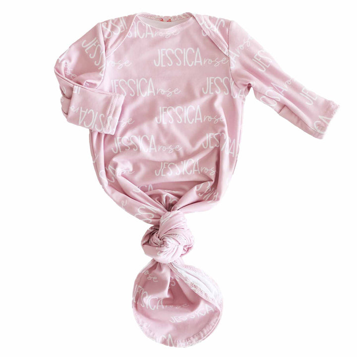 petal pink personalized knot gown only 